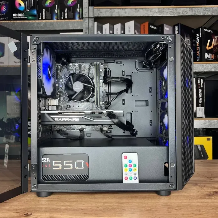 Збірка під замовлення: ігровий ПК 1stPlayer D3-3F2-Plus Black Tower / Intel Core i3-10105F (4 (8) ядер по 3.7 - 4.4 GHz) / 16 GB DDR4 / 240 GB SSD / AMD Radeon RX 570, 8 GB GDDR5, 256-bit / 550W б/в - зображення 5