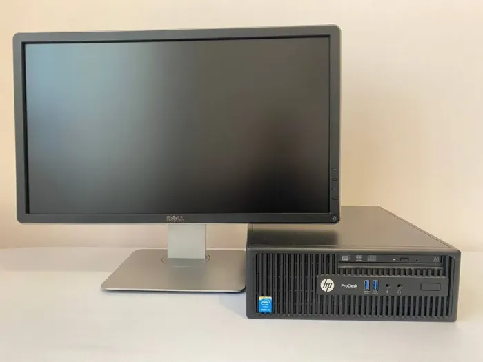 Комплект ПК: комп'ютер HP ProDesk 400 G2.5 SFF / Intel Core i5-4590S (4 ядра по 3.0 - 3.7 GHz) / 8 GB DDR3 / 500 GB HDD / Intel HD Graphics 4600 / DVD-RW + Монітор Dell P2214H / 22" (1920x1080) IPS / 1x VGA, 1x DVI, 1x DisplayPort, USB 2.0 / VESA 100x б/в - зображення 2