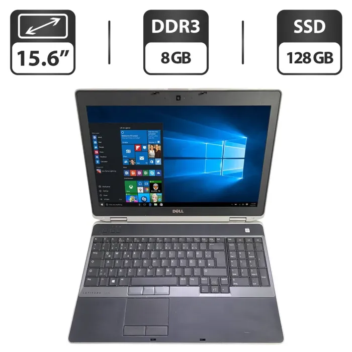 Ноутбук Dell Latitude E6530 / 15.6" (1600x900) TN / Intel Core i5-3340M (2 (4) ядра по 2.7 - 3.4 GHz) / 8 GB DDR3 / 128 GB SSD / Intel HD Graphics 4000 / WebCam / DVD-ROM б/в - зображення 1