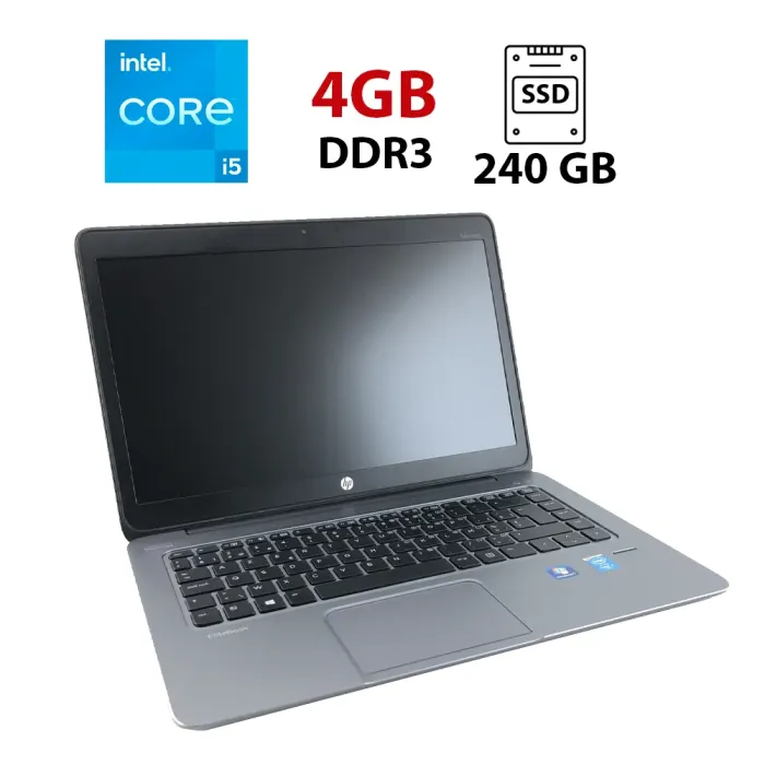 Ноутбук HP EliteBook Folio 1040 G2 / 14" (1600x900) TN / Intel Core i5-5200U (2 (4) ядра по 2.2 - 2.7 GHz) / 4 GB DDR3 / 240 GB SSD / Intel HD Graphics 5500 / WebCam б/в - зображення 1