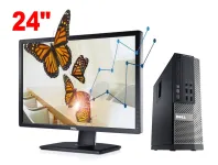 Комплект ПК: Dell Optiplex 7010 SFF / Intel Core i3-3240 (2 (4) ядра по 3.4 GHz) / 8 GB DDR3 / 250 GB HDD / Intel HD Graphics 2500 / DVD-RW + Монітор Б-клас Dell UltraSharp U2412MB / 24" (1920x1200) IPS / VESA 100x100 / Pivot б/в