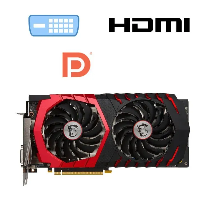 Дискретна відеокарта nVidia GeForce MSI GTX 1060 Gaming X, 6 GB GDDR5, 192-bit / 1x DVI, 1x HDMI, 3x DisplayPort б/в - зображення 1