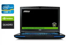 Мобільна робоча станція Б-клас MSI WT72 6QK / 17.3" (1920x1080) IPS / Intel Core i7-6820HK (4 (8) ядра по 2.7 - 3.6 GHz) / 32 GB DDR4 / 128 GB SSD + 1000 GB HDD / nVidia Quadro M5500, 8 GB GDDR5, 256-bit / WebCam / HDMI б/в