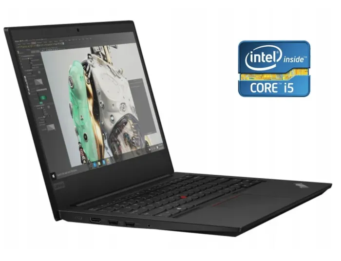 Ультрабук Б-клас Lenovo ThinkPad E490 / 14" (1920x1080) IPS / Intel Core i5-8265U (4 (8) ядра по 1.6 - 3.9 GHz) / 8 GB DDR4 / 256 GB SSD / Intel UHD Graphics / WebCam / Win 10 Pro б/в - зображення 1