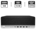 Комп'ютер HP ProDesk 600 G3 SFF / Intel Core i5-7500 (4 ядра по 3.4-3.8 GHz) / 8GB DDR4 / 512GB SSD / HD Graphics 630 / USB Type-C б/в