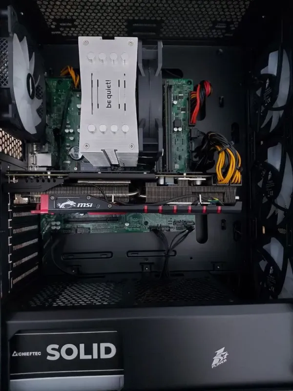 Комплект ПК: 1stPlayer FireBase X6 Tower / Intel Core i5-8500 (6 ядер по 3.0 - 4.1 GHz) / 16 GB DDR4 / 128 GB SSD M.2 + 512 GB SSD / AMD Radeon R9 390, 8 GB GDDR5, 512-bit / 700W + Монітор LG 24MB37PM-B / 24" (1920x1080) IPS б/в - зображення 5