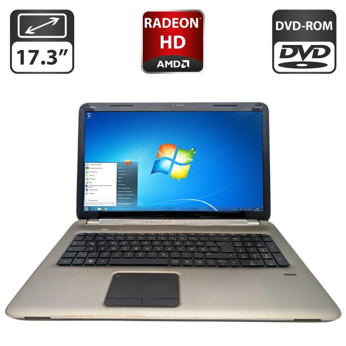 Ноутбук HP Pavilion dv7 6b55sg / 17.3" (1600x900) TN / Intel Core i7-2670QM (4 (8) ядра по 2.2 - 3.1 GHz) / 8 GB DDR3 / 750 GB HDD / AMD Radeon HD 6770M, 2 GB GDDR5, 128-bit / WebCam / DVD-ROM б/в - зображення 1