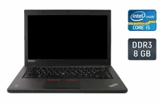 Ультрабук Б-клас Lenovo ThinkPad T450 / 14" (1366x768) TN / Intel Core i5-5300U (2 (4) ядра по 2.3 - 2.9 GHz) / 8 GB DDR3 / 240 GB SSD / Intel HD Graphics 5500 / WebCam / Windows 10 б/в