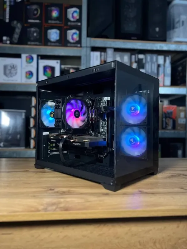 Збірка під замовлення: ігровий ПК Gamdias Aura GC10M ARGB Black Tower / AMD Ryzen 5 5600 (6 (12) ядер по 3.5 - 4.4 GHz) / 16 GB DDR4 / 1000 GB SSD M.2 / AMD Radeon RX 6600, 8 GB GDDR6, 128-bit / 650W б/в - зображення 4
