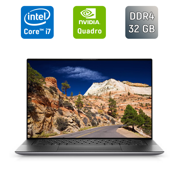 Мобільна робоча станція Dell Precision 5560 / 15,6" (1920x1080) IPS / Intel Core i7-11850H (8 (16) ядер по 2,5 - 4,8 ГГц) / 32 ГБ DDR4 / 512 ГБ SSD / nVidia Quadro T1200, 4 ГБ GDDR6, 128-біт / WebCam / TouchID / Windows 10 б/в - изображение 1