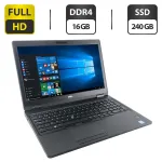 Ультрабук Dell Latitude 5590 / 15.6" (1920x1080) IPS / Intel Core i3-7130U (2 (4) ядра по 2.7 GHz) / 16 GB DDR4 / 240 GB SSD M.2 / Intel HD Graphics 620 / WebCam б/в