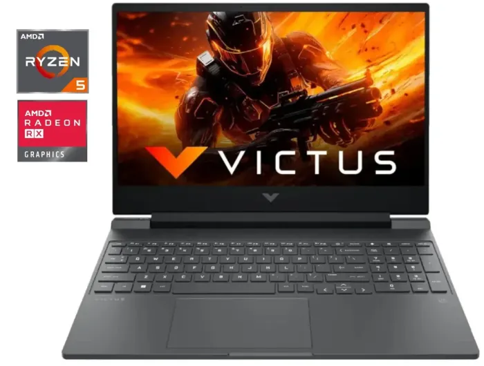 Ігровий ноутбук HP Victus 15-fb2063dx / 15.6" (1920x1080) IPS / AMD Ryzen 5 7535HS (6 (12) ядер по 3.3 - 4.55 GHz) / 8 GB DDR5 / 512 GB SSD / AMD Radeon RX 6550M, 4 GB GDDR6, 64-bit / WebCam б/в - зображення 1