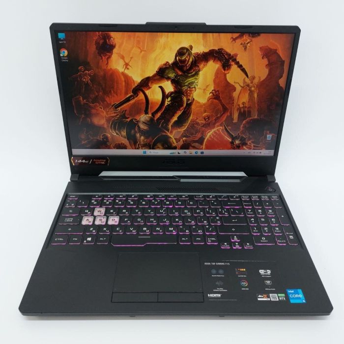 Ігровий ноутбук Asus TUF Gaming F15 / 15.6" (1920x1080) IPS / Intel Core i5-11400H (6 (12) ядер по 4,5 ГГц) / 16 ГБ DDR4 / 512 ГБ SSD M.2 NVMe / nVidia GeForce RTX 3050, 4 ГБ GDDR6, 128-біт / WebCam б/в - изображение 3