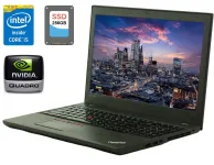 Мобільна робоча станція Lenovo ThinkPad W550s / 15.6" (1920x1080) TN / Intel Core i5-5300U (2 (4) ядра по 2.3 - 2.9 GHz) / 8 GB DDR3 / 256 GB SSD / nVidia Quadro K620M, 2 GB DDR3, 64-bit / WebCam / miniDP / Дві батареї б/в