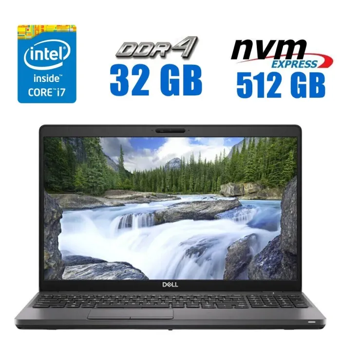 Ультрабук Б-клас Dell Latitude 5501 / 15.6" (1920x1080) TN / Intel Core i7-9850H (6 (12) ядра по 2.6 - 4.6 GHz) / 32 GB DDR4 / 512 GB SSD M.2 / Intel UHD Graphics 630 / WebCam / Win 10 Pro Lic б/в - зображення 1