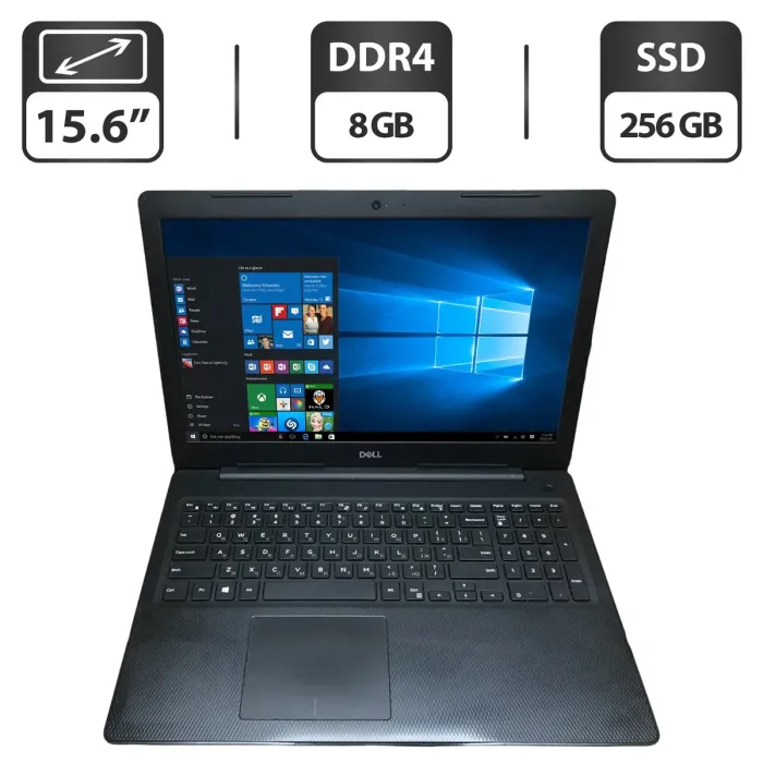 Ноутбук Б-клас Dell Inspiron 3593 / 15.6" (1366x768) TN / Intel Core i5-1035G1 (4 (8) ядра по 1.0 - 3.6 GHz) / 8 GB DDR4 / 256 GB SSD / Intel UHD Graphics / WebCam / Windows 10 лицензия б/в - зображення 1