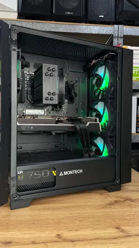 Збірка під замовлення: Montech Air 1000 Premium Tower / AMD Ryzen 5 5600 (6 (12) ядер по 3.5 - 4.4 GHz) / 16 GB DDR4 / 1000 GB SSD M.2 / AMD Radeon RX 6700 XT, 12 GB GDDR6, 192-bit / HDMI / 750W б/в - зображення 3