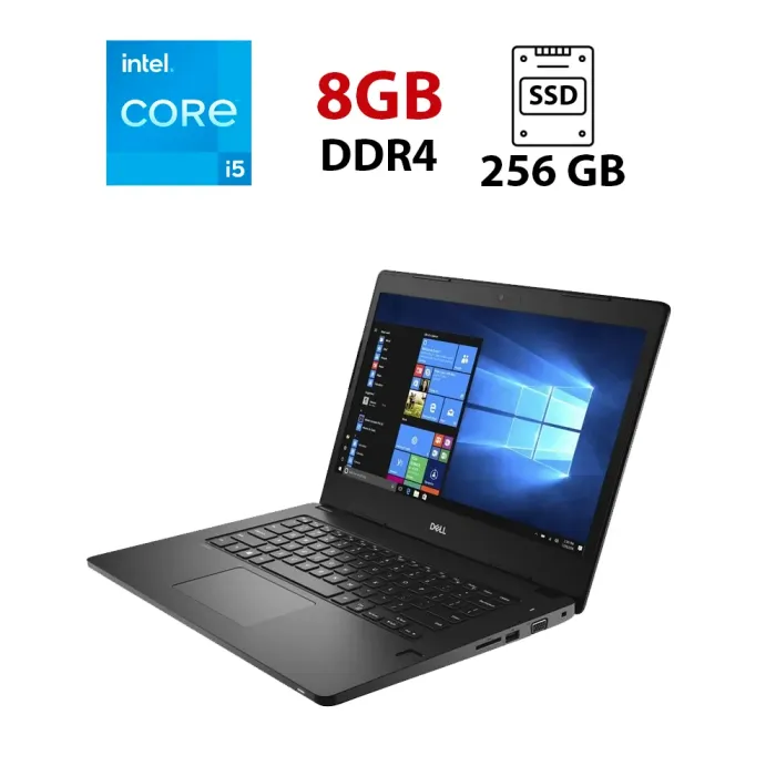 Ноутбук Dell Latitude 5480 / 14" (1920x1080) TN / Intel Core i5-7300U (2 (4) ядра по 2.6 - 3.5 GHz) / 8 GB DDR4 / 256 GB SSD / Intel HD Graphics 620 / WebCam / USB 3.1 / HDMI / Windows 10 б/в - зображення 1