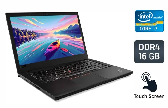 Ультрабук Б-клас Lenovo ThinkPad T480 / 14" (1920x1080) IPS Touch / Intel Core i7-8650U (4 (8) ядра по 1.9 - 4.2 GHz) / 16 GB DDR4 / 512 GB SSD / Intel UHD Graphics 620 / WebCam / TouchID / Windows 10 б/в - зображення 1