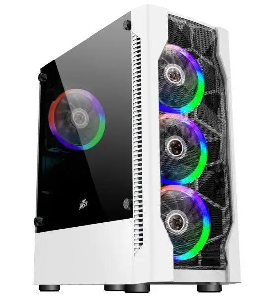 Ігровий ПК 1stPlayer D4-WH-4F1-W White Tower / Intel Core i3-12100F (4 (8) ядра по 3.3 - 4.3 GHz) / 16 GB DDR5 / 512 GB SSD M.2 / nVidia GeForce RTX 3050, 6 GB GDDR6, 96-bit б/в - зображення 2