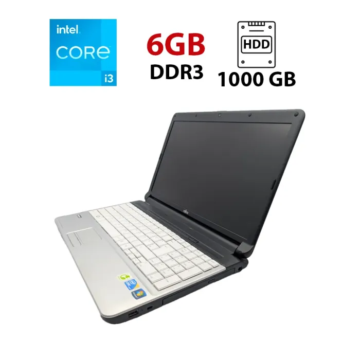 Ноутбук Fujitsu LifeBook A530 / 15.6" (1366x768) TN / Intel Core i3-350M (2 (4) ядра по 2.26 GHz) / 6 GB DDR3 / 1000 GB HDD / Intel HD Graphics / WebCam б/в - зображення 1