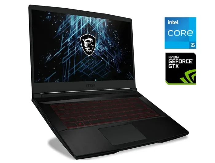 Ігровий ноутбук Б-клас MSI GV15 Thin 11SCV / 15.6" (1920x1080) IPS / Intel Core i5-11400H (6 (12) ядер по 2.7 - 4.5 GHz) / 8 GB DDR4 / 256 GB SSD / nVidia GeForce GTX 1650 Max-Q, 4 GB GDDR6, 128-bit / WebCam б/в - зображення 1