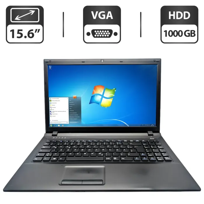 Ноутбук Terra Mobile 1512 / 15.6" (1366x768) TN / Intel Celeron 1037U (2 ядра по 1.8 GHz) / 6 GB DDR3 / 1000 GB HDD / Intel HD Graphics 2500 / WebCam / DVD-ROM б/в - зображення 1