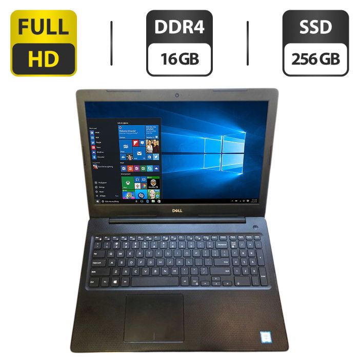 Ноутбук Dell Latitude 3590 / 15.6" (1920x1080) TN / Intel Core i5-8265U (4 (8) ядра по 1.6 - 3.9 GHz) / 16 GB DDR4 / 256 GB SSD / Intel UHD Graphics / WebCam б/в - зображення 1