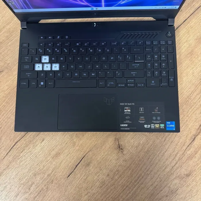 Ігровий ноутбук Б-клас Asus TUF Dash F15 FX517ZC / 15.6" (1920x1080) IPS / Intel Core i5-12450H (8 (12) ядер по 3.3 - 4.4 GHz) / 8 GB DDR4 / 512 GB SSD / nVidia GeForce RTX 3050, 4 GB GDDR6, 128-bit / WebCam б/в - зображення 7