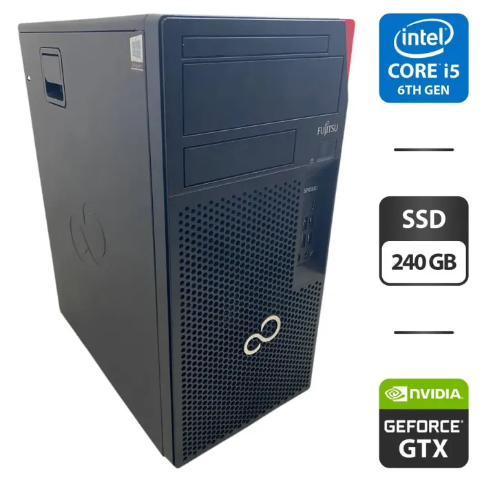 Комп'ютер Fujitsu Esprimo P757 E90 Tower / Intel Core i5-6600K (4 ядра по 3.5 - 3.9 GHz) / 16 GB DDR4 / 256 GB SSD / nVidia GeForce GTX 750, 2 GB GDDR5, 128-bit б/в - зображення 1