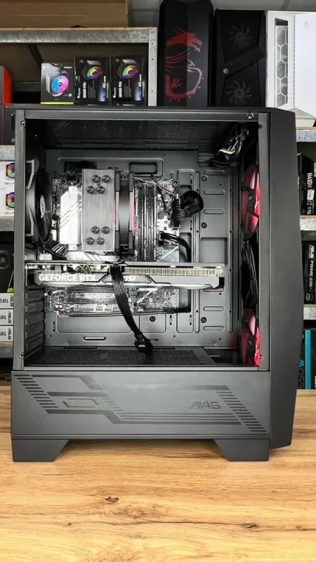 Ігровий ПК MSI MAG Forge 100M Black Tower / Intel Core i5-12400F (6 (12) ядер по 2.5 - 4.4 GHz) / 32 GB DDR4 / 1000 GB SSD M.2 / nVidia GeForce RTX 4060 Ti, 8 GB GDDR6, 128-bit / 650W / HDMI - зображення 4