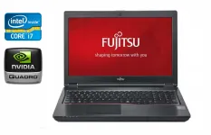 Мобільна робоча станція Fujitsu Celsius H7510 / 15.6" (1920x1080) IPS / Intel Core i7-10850H (6 (12) ядер по 2.7 - 5.1 GHz) / 32 GB DDR4 / 512 GB SSD + 512 GB SSD / nVidia Quadro T1000, 4 GB GDDR6, 128-bit / WebCam / Windows 10 б/в