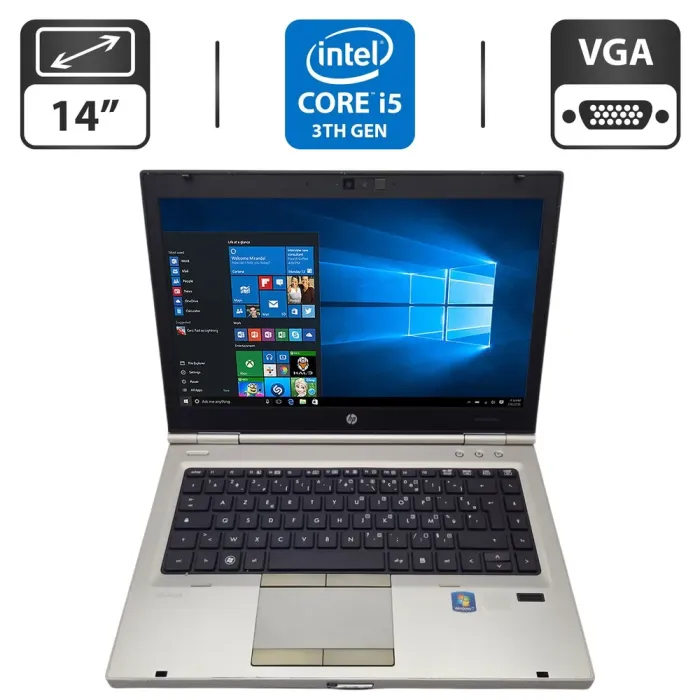 Ноутбук HP EliteBook 8470p / 14" (1600x900) TN / Intel Core i5-3380M (2 (4) ядра по 2.9 - 3.6 GHz) / 6 GB DDR3 / 320 GB HDD / Intel HD Graphics 4000 / WebCam б/в - зображення 1
