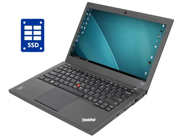 Нетбук Lenovo ThinkPad X240 / 12.5" (1366x768) TN / Intel Core i5-4300U (2 (4) ядра по 1.9 - 2.9 GHz) / 8 GB DDR3 / 128 GB SSD / Intel HD Graphics 4400 / WebCam / Win 10 Pro / Два АКБ б/в - зображення 1