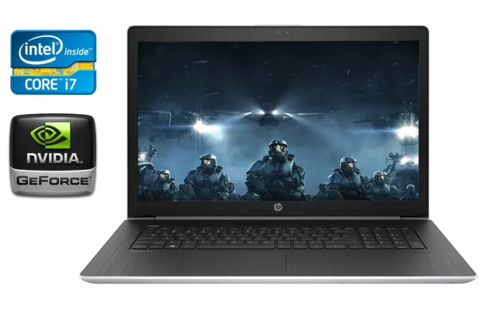 Ноутбук HP ProBook 470 G5 / 17.3" (1920x1080) IPS / Intel Core i7-8550U (4 (8) ядра по 1.8 - 4.0 GHz) / 16 GB DDR4 / 256 GB SSD + 240 GB SSD / nVidia GeForce 930MX, 2 GB DDR3, 64-bit / WebCam / TouchID б/в - зображення 1