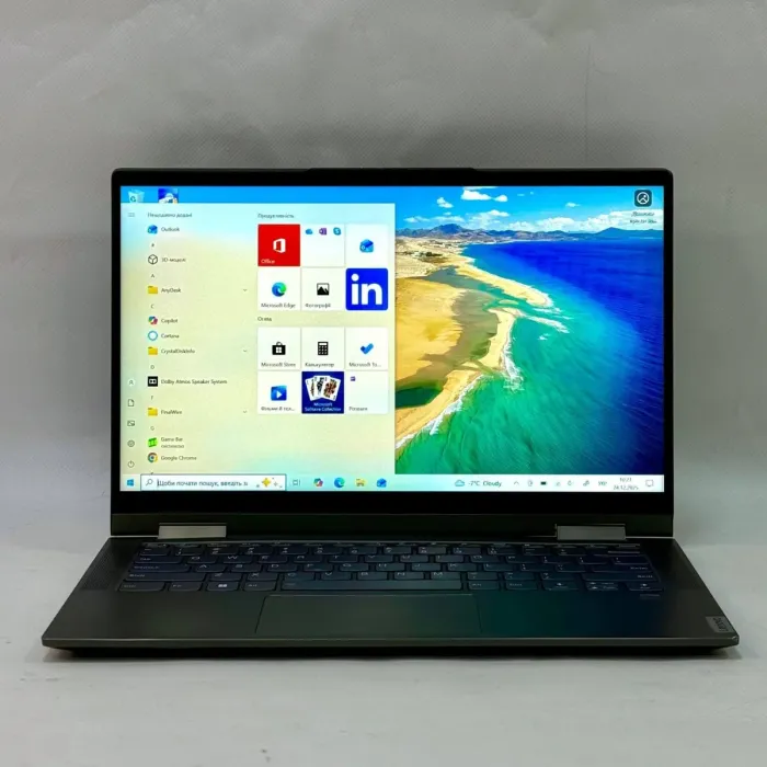Ноутбук-трансформер Б-клас Lenovo Yoga 7 14ITL5 / 14" (1920x1080) IPS Touch / Intel Core i5-1135G7 (4 (8) ядра по 2.4 - 4.2 GHz) / 12 GB DDR4 / 256 GB SSD / Intel Iris Xe Graphics / WebCam / Windows 10 Home б/в - зображення 2