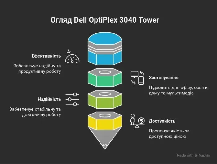 Комп'ютер Dell OptiPlex 3040 Tower / Intel Core i5-6500 (4 ядра по 3,2 - 3,6 ГГц) / 8 ГБ DDR3 / 500 ГБ HDD / Intel HD Graphics 530 / DVD-ROM / Windows 11 Pro б/в - зображення 5