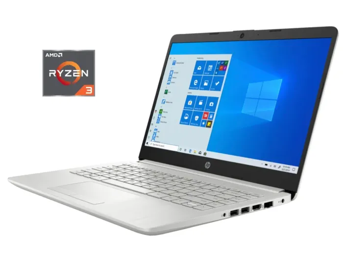 Ноутбук Б-клас HP 14-dk1025wm / 14" (1366x768) TN / AMD Ryzen 3 3300U (4 ядра по 2.1 - 3.5 GHz) / 8 GB DDR4 / 120 GB SSD / AMD Radeon Vega 6 Graphics / WebCam б/в - зображення 1