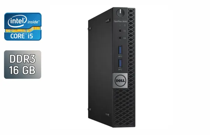 Неттоп Dell OptiPlex 3040 / Intel Core i5-6500T (4 ядра по 2.5 - 3.1 GHz) / 16 GB DDR3 / 256 GB SSD / Intel HD Graphics 530 / HDMI б/в - зображення 1
