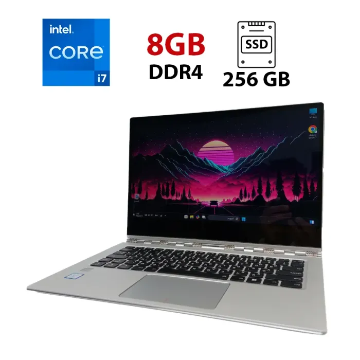 Ноутбук-трансформер Lenovo Yoga 910 / 13.3" (1920x1080) IPS Touch / Intel Core i7-7500U (2 (4) ядра по 2.7 - 3.5 GHz) / 8 GB DDR4 / 256 GB SSD / Intel HD Graphics 620 / No WebCam б/в - зображення 1