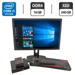 Комплект ПК: Dell OptiPlex 3050 USFF / Intel Core i5-6400T (4 ядра по 2.2 - 2.8 GHz) / 16 GB DDR4 / 240 GB SSD / Intel HD Graphics 530 / Блок живлення + Монітор Dell U2412M / 24" (1920x1200) IPS / VGA, DVI, DisplayPort, USB-Hub + Клавіатура, мишка б/в