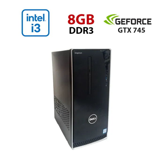 Ігровий ПК Dell Inspirion 3650 / Intel Core i3-6100 (2 (4) ядра по 3,7 ГГц) / 8 ГБ DDR3 / 512 ГБ SSD / nVidia GeForce GTX 745, 2 ГБ GDDR3, 128-біт / Wi-Fi+Bluetooth / DVD / Win 10 Home Lic б/в - зображення 1