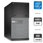Комп'ютер Dell OptiPlex 3020 Tower / Intel Core i3-4130 (2 (4) ядра по 3.4 GHz) / 8 GB DDR3 / 120 GB SSD / Intel HD Graphics 4400 б/в