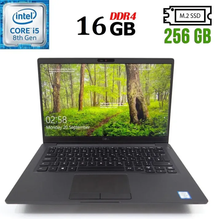 Ультрабук Б-клас Dell Latitude 7400 / 14" (1920x1080) IPS / Intel Core i5-8365U (4 (8) ядра по 1.6 - 4.1 GHz) / 16 GB DDR4 / 256 GB SSD M.2 / Intel UHD Graphics 620 / WebCam / USB 3.1 / HDMI / Windows 10 б/в - зображення 1