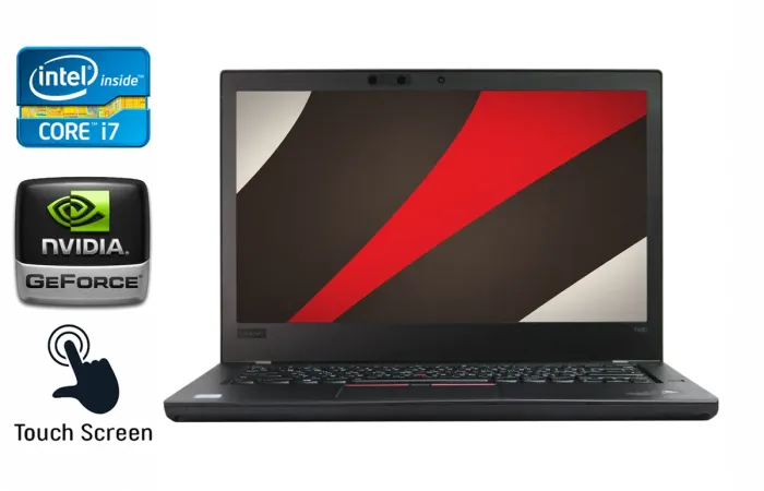 Ультрабук Lenovo ThinkPad T480 / 14" (2560x1440) IPS Touch / Intel Core i7-8650U (4 (8) ядра по 1.9 - 4.2 GHz) / 16 GB DDR4 / 512 GB SSD / nVidia GeForce MX150, 2 GB GDDR5, 64-bit / WebCam / TouchID / Windows 10 б/в - зображення 1