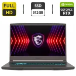 Ноутбук MSI Thin 15 B12UCX / 15.6" (1920x1080) IPS / Intel Core i5-12450H (8 (12) ядер по 3.3 - 4.4 GHz) / 16 GB DDR4 / 512 GB SSD / nVidia GeForce RTX 2050, 4 GB GDDR6, 64-bit / WebCam