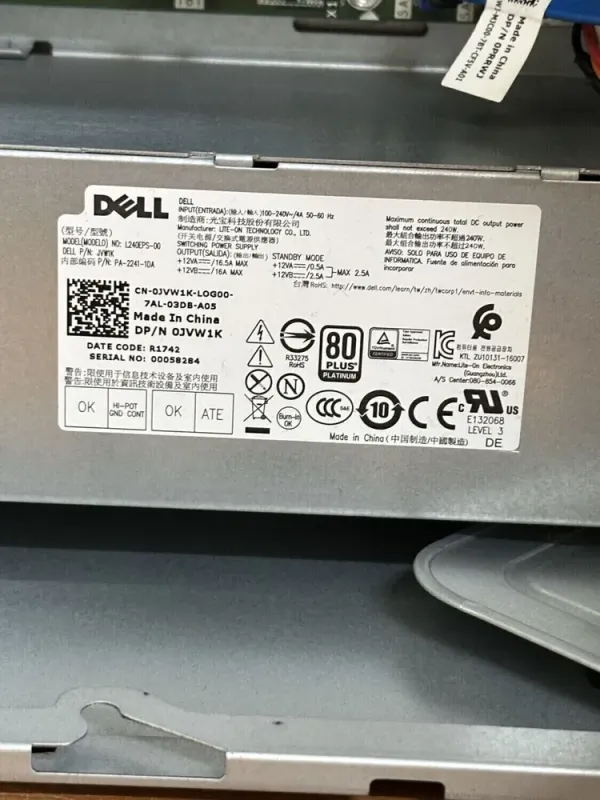 Комп'ютер Dell OptiPlex 7050 Tower / Intel Core i5-7500 (4 ядра по 3.4 - 3.8 GHz) / 8 GB DDR4 / 120 GB SSD / Intel HD Graphics 630 / 240W / HDMI / DisplayPort б/в - зображення 11