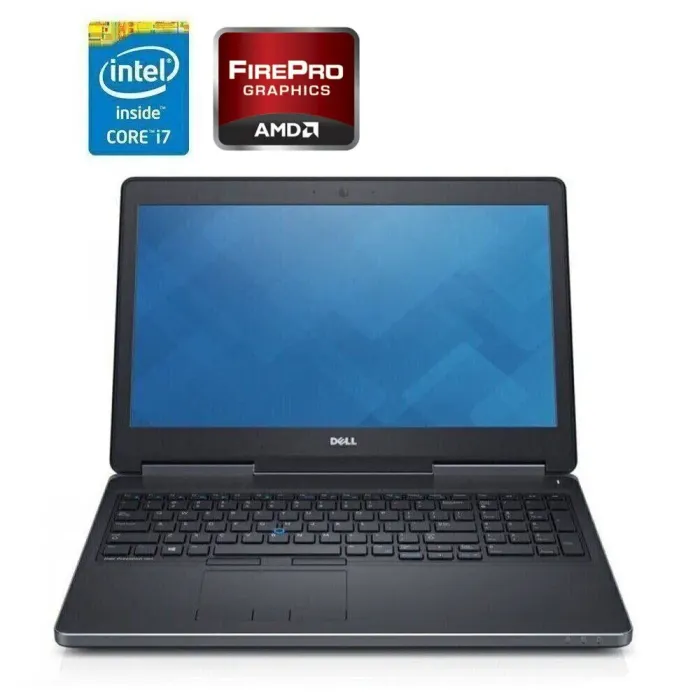 Мобільна робоча станція Dell Precision 7510 / 15.6" (3840x2160) IPS / Intel Core i7-6820HQ (4 (8) ядра по 2.7 - 3.6 GHz) / 32 GB DDR4 / 512 GB SSD + 500 GB HDD / AMD FirePro W5170M, 2 GB GDDR5, 128-bit / WebCam / Win 10 Pro б/в - зображення 1