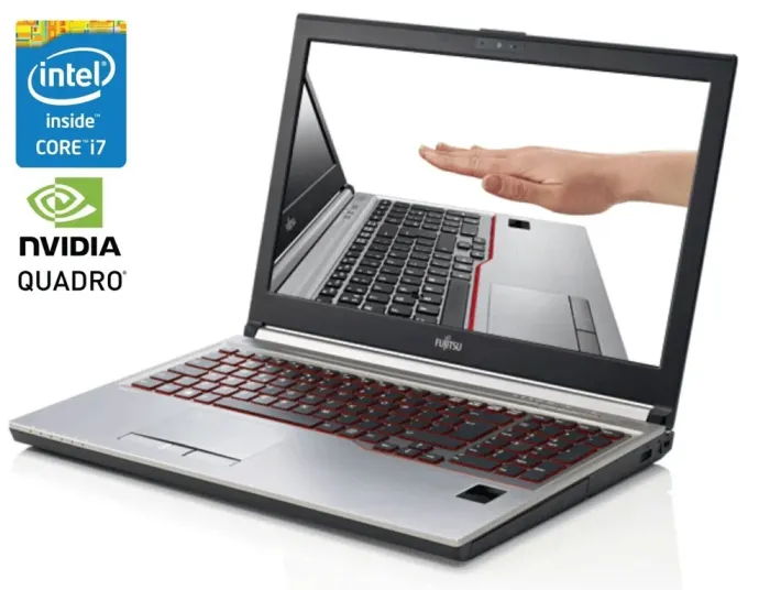 Мобільна робоча станція Fujitsu Celsius H730 / 15.6" (1920x1080) IPS / Intel Core i7-4810MQ (4 (8) ядра по 2.8 - 3.8 GHz) / 16 GB DDR3 / 256 GB SSD / nVidia Quadro K2100M, 2 GB GDDR5, 128-bit / WebCam / DVD-ROM б/в - зображення 1