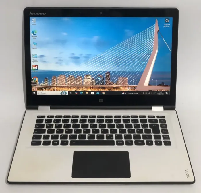 Ультрабук-трансформер Б-клас Lenovo Yoga 3 / 14" (1920x1080) IPS Touch / Intel Core i7-5500U (2 (4) ядра по 2.4 - 3.0 GHz) / 8 GB DDR3 / 128 GB SSD / Intel HD Graphics 5500 / WebCam / Win 10 Pro б/в - зображення 2
